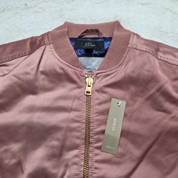 New XXS J.Crew bomber jacket with side zips & quilted lining in Pale Redwood - Picture 2 of 7